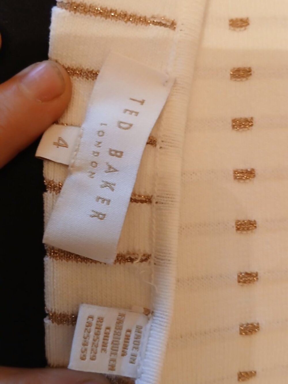 TED BAKER London White & Gold Mini Relia Dress - Picture 9 of 16